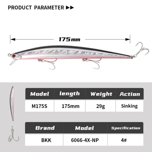 Leurre Jigging Pro TIDE MINNOW SLIM 175S Flyer – 175mm / 29g – Image 4