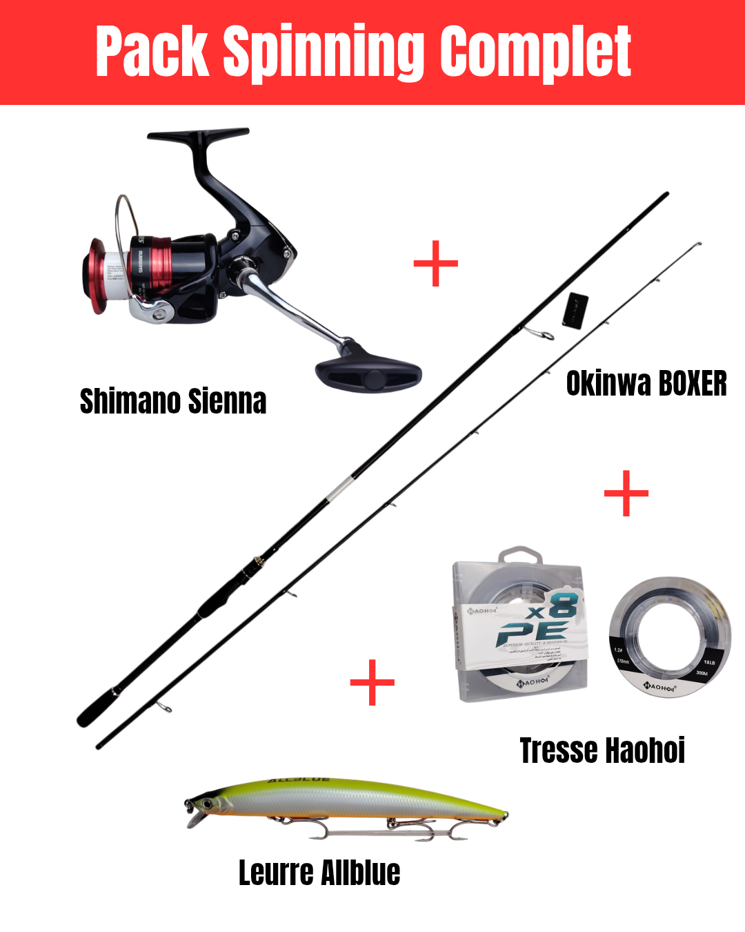 Pack Spinning Complet – OKINWA + SHIMANO + ALLBLUE + HAOHOI