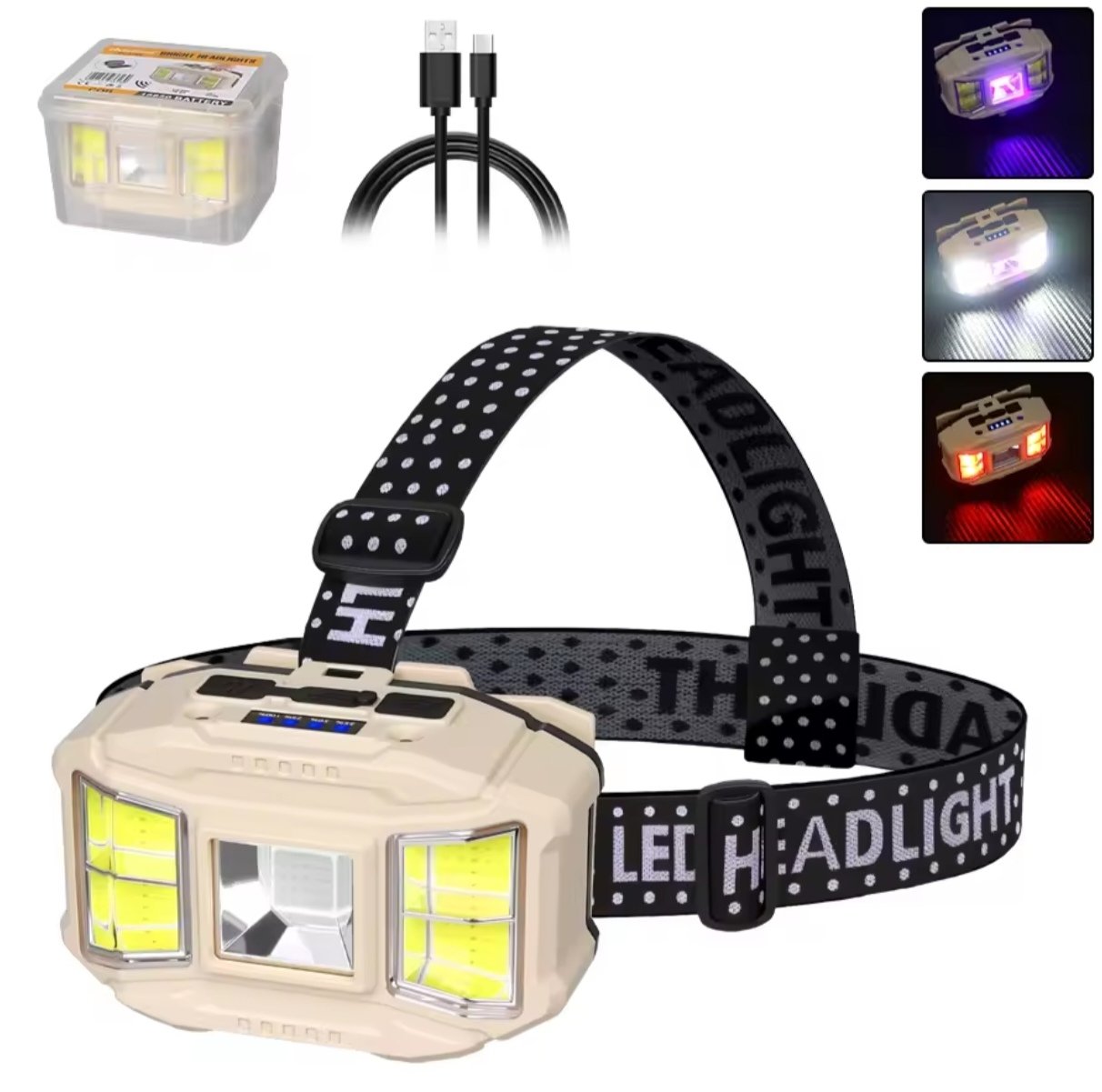 Lampe Frontale HelloCloud HC-618S – LED + UV