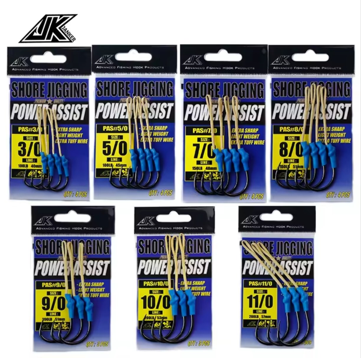 Power Assist Hook Janker PAS  3/0  5/0  7/0  8/0  9/0  10/0  11/0