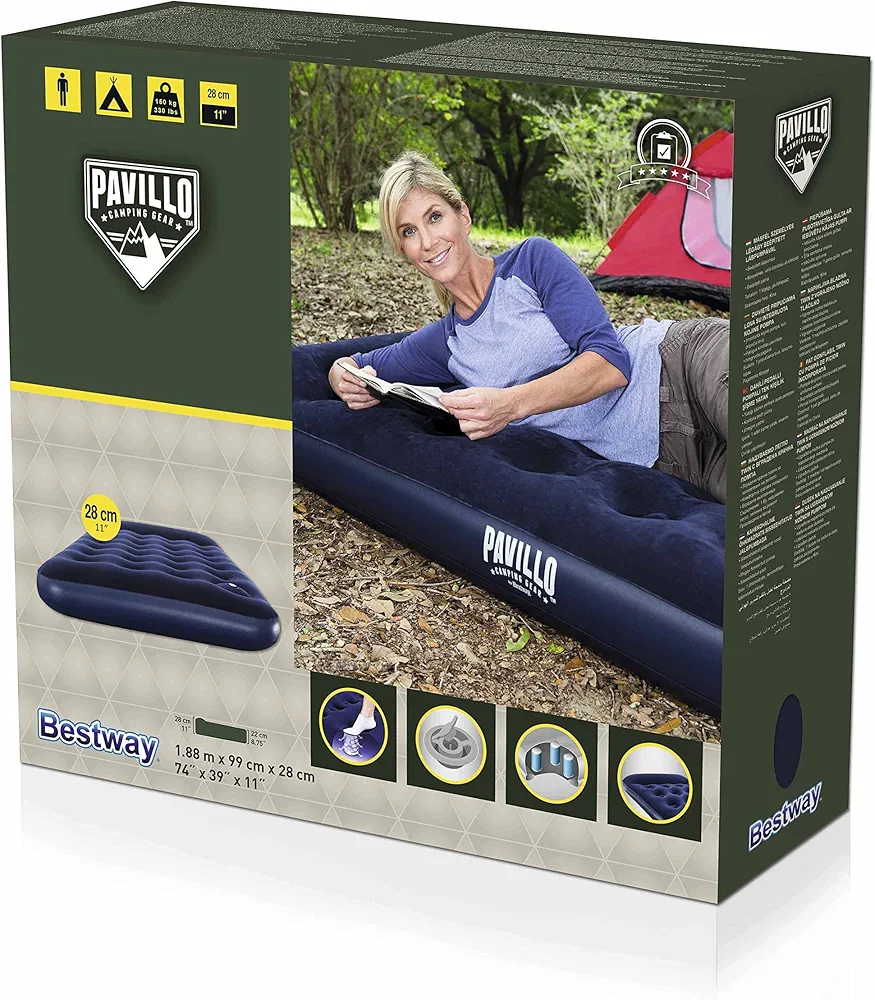 Matelas Gonflable Bestway Pavillo 188 x 99 x 28 cm avec Pompe à Pied Intégrée – Image 2