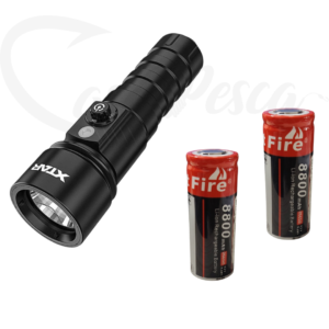 Lampe de plongée XTAR WHALE D26 – 1100 lumens + PILES Quilt Fire