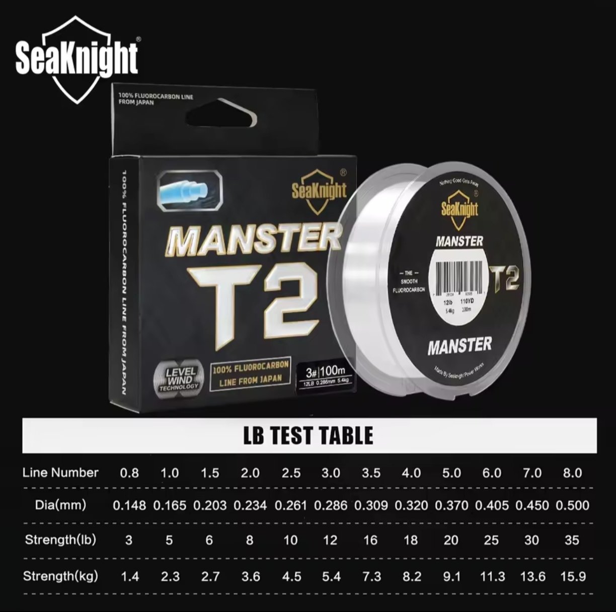 Fluorocarbone SeaKnight MANSTER T2 – 100 m – Image 3